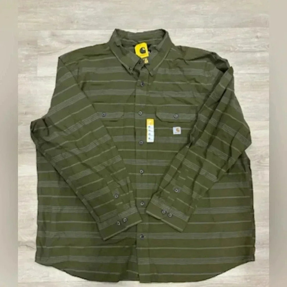 Nwt Carhartt Loose Fit Midweight Chambray Long Sleeve Plaid Shirt 3xl - Picture 1 of 4